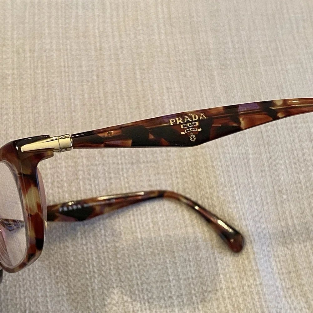 Prada Eyeglasses Frame VPR 15P Womens Cat Eye Tortoise Purple 53-16-135 RX